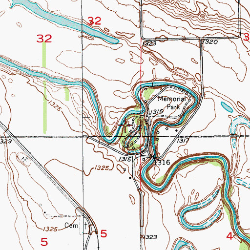 Topographic Map of LaMoure County Summer Musical Theatre, ND