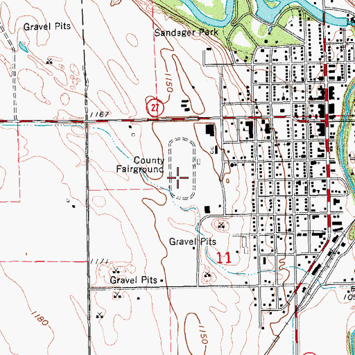 Topographic Map of Sheyenne River Speedway, ND