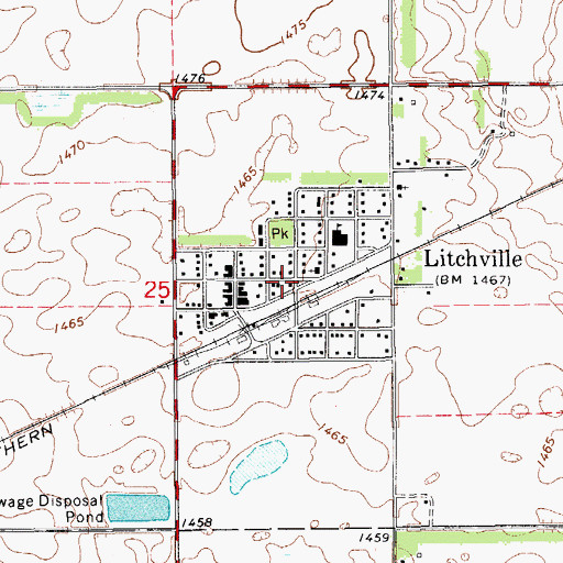 Topographic Map of Litchville Community Museum, ND