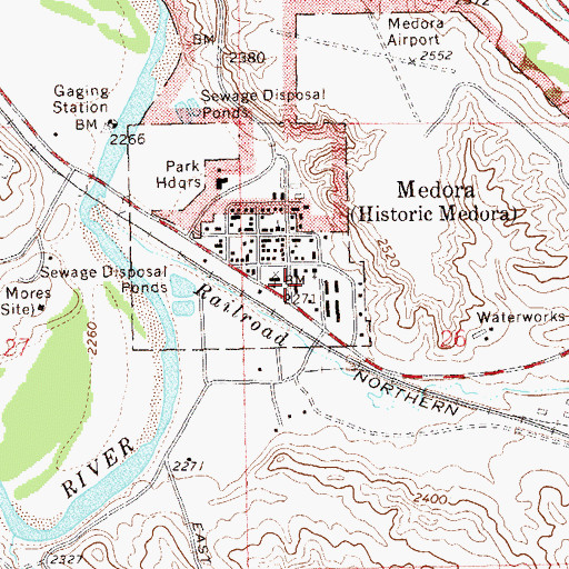 Topographic Map of Billings County Courthouse Museum, ND