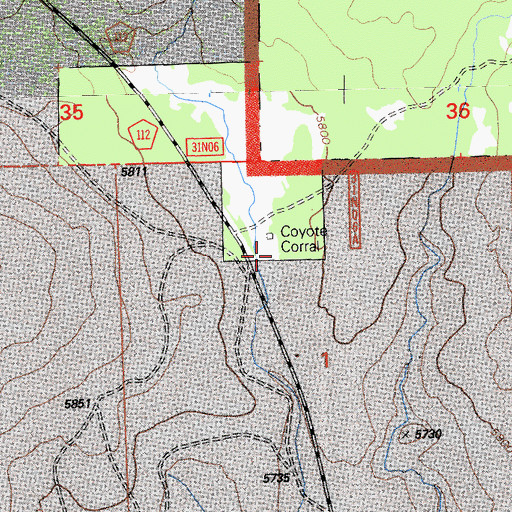 Topographic Map of Coyote Corral, CA