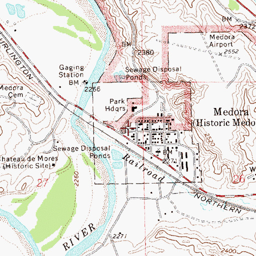 Topographic Map of North Dakota Cowboy Hall of Fame, ND