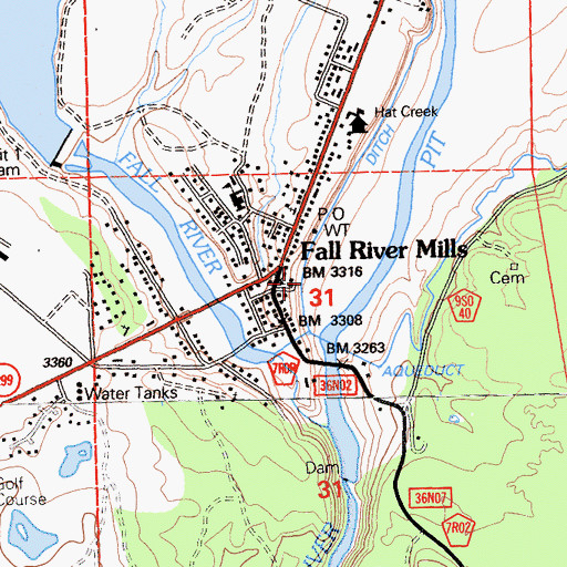Topographic Map of Hat Creek Ranger Station, CA