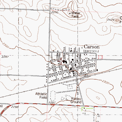 Topographic Map of Grant County Junior High School, ND