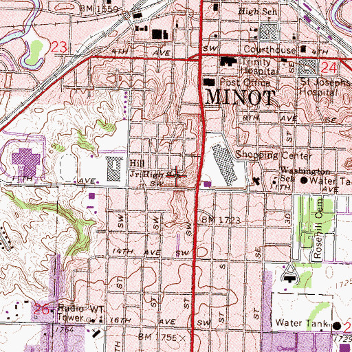 Topographic Map of Scandinavian Heritage Park, ND