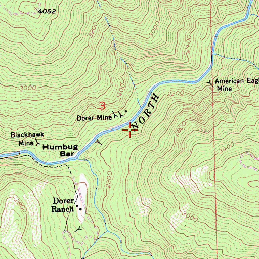 Topographic Map of American Eagle Trail, CA