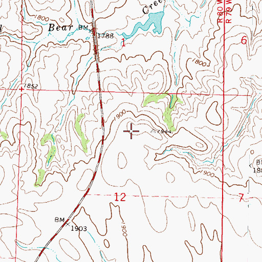 Topographic Map of Prairie Knights Casino and Resort, ND
