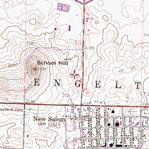 Topographic Map of Custer Trail Museum, ND