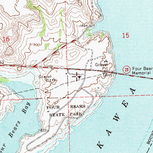 Topographic Map of Three Affiliated Tribes Museum, ND
