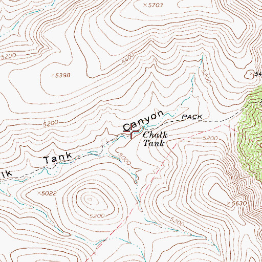 Topographic Map of Chalk Tank, AZ