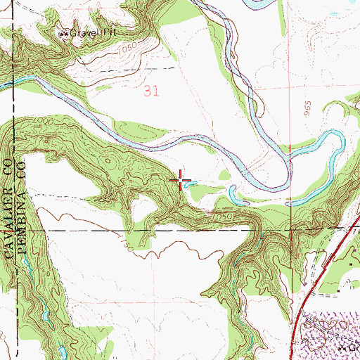 Topographic Map of Tetrault Woods State Forest, ND