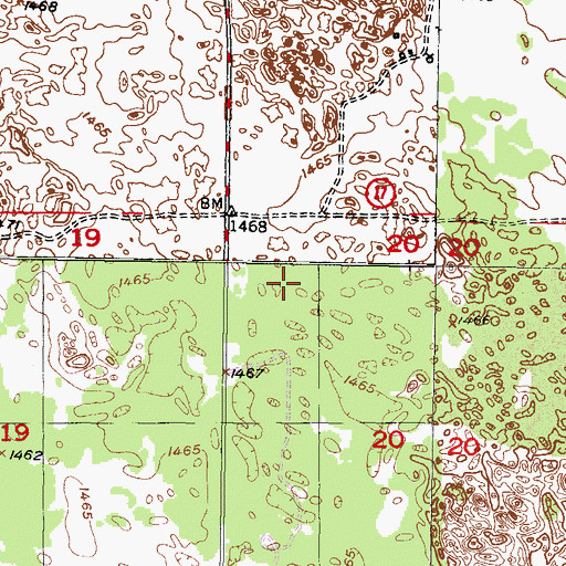 Topographic Map of Mouse River State Forest North Unit, ND