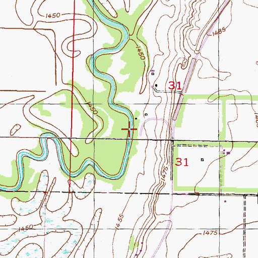Topographic Map of Mouse River State Forest South Unit, ND