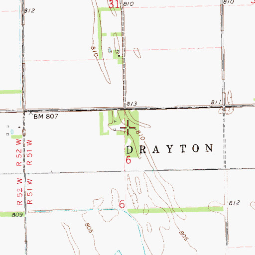 Topographic Map of Nowesta Memorial Grove, ND