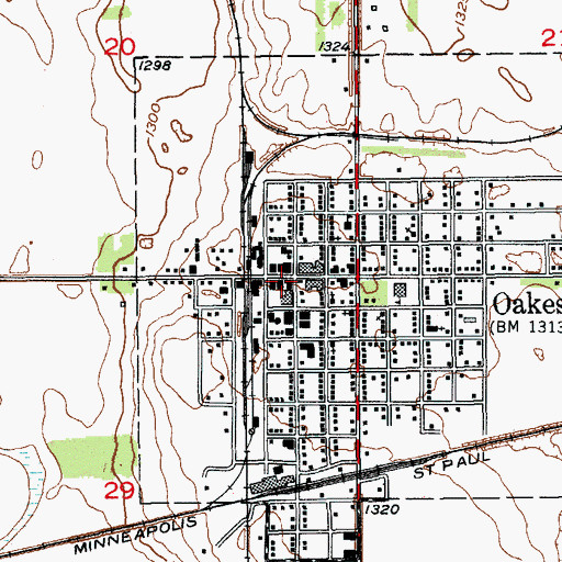 Topographic Map of Dickey County Heritage Center, ND