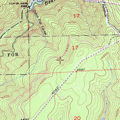 Topographic Map of Upper Boardmen Canal, CA