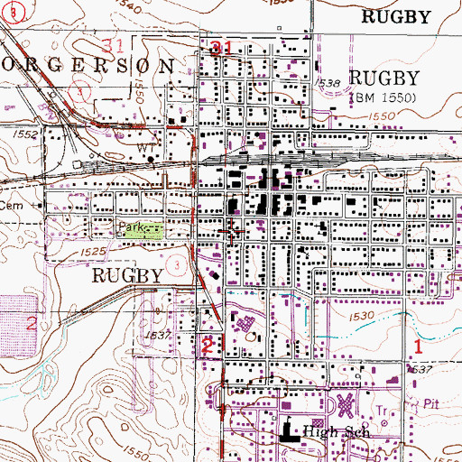 Topographic Map of Victorian Dress Musuem, ND