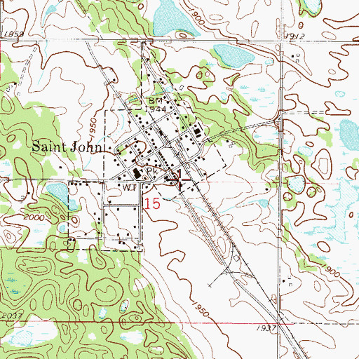 Topographic Map of Rolette County Historical Society Museum, ND
