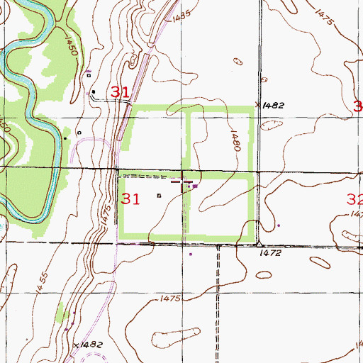 Topographic Map of Towner State Nursery, ND
