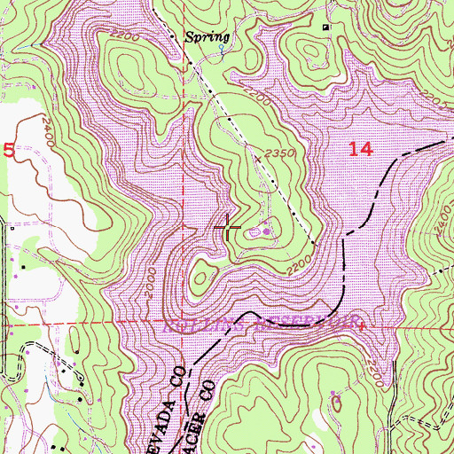 Topographic Map of Peninsula Campground, CA