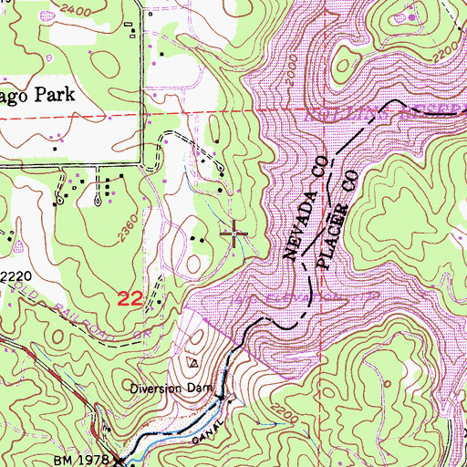Topographic Map of Orchard Springs Campground, CA