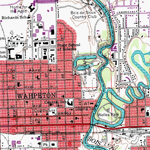 Topographic Map of Richland County Historical Museum, ND