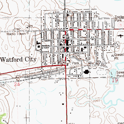 Topographic Map of Pioneer Museum of McKenzie County, ND