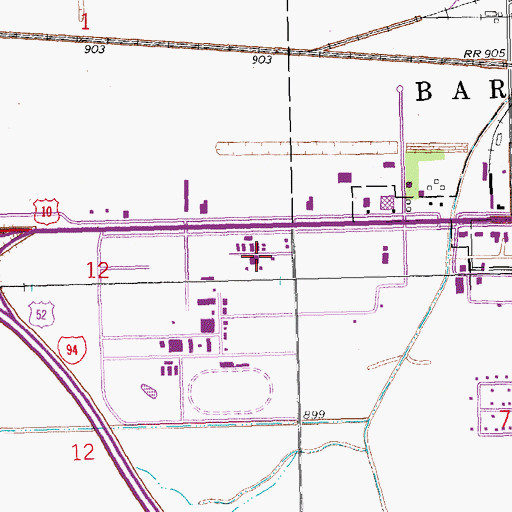 Topographic Map of Bonanzaville USA, ND