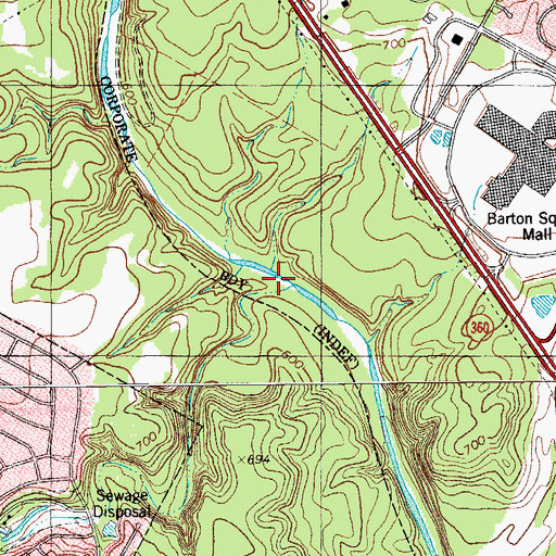 Topographic Map of Sycamore Creek, TX