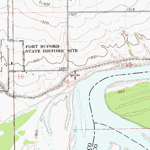 Topographic Map of Missouri-Yellowstone Confluence Interpretive Center, ND