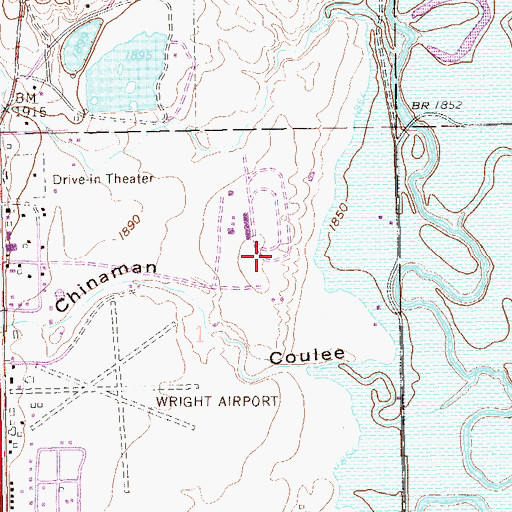 Topographic Map of Williston Basin Speedway, ND