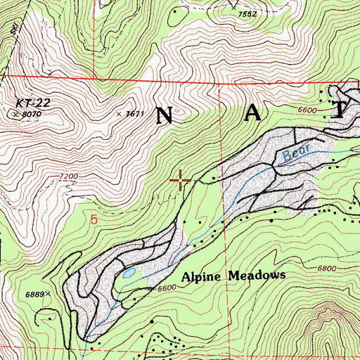 Topographic Map of Five Lakes Trailhead, CA