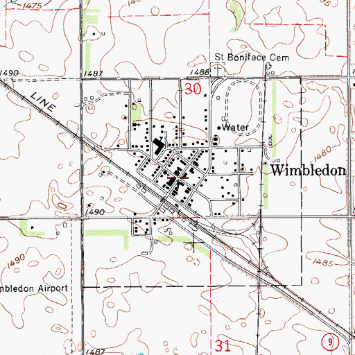 Topographic Map of Wimbledon Community Museum, ND