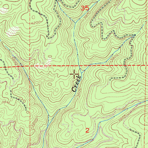 Topographic Map of Brooks Creek, CA
