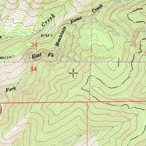 Topographic Map of Mountain Home Campground, CA