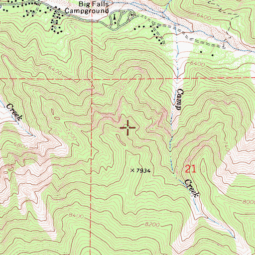 Topographic Map of Vivian Creek Trailhead, CA