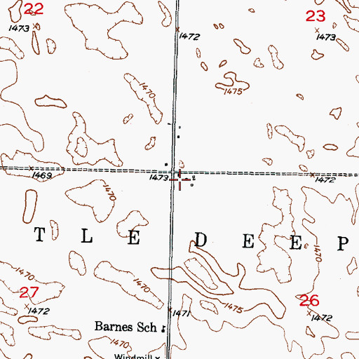 Topographic Map of Amy Post Office (historical), ND