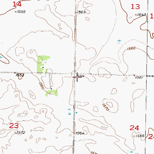 Topographic Map of Martha Post Office (historical), ND