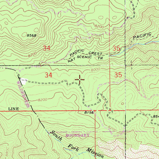 Topographic Map of Mission Springs Campground, CA