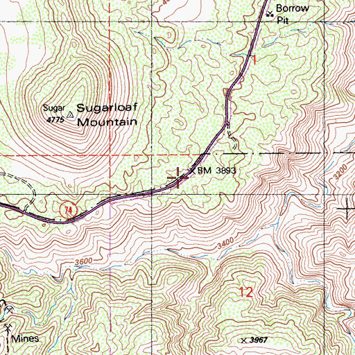 Topographic Map of Big Horn Overlook, CA
