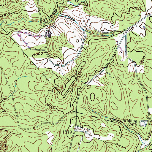 Topographic Map of Pilot Ridge, TN