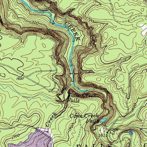 Topographic Map of Bear Hollow Branch, TN