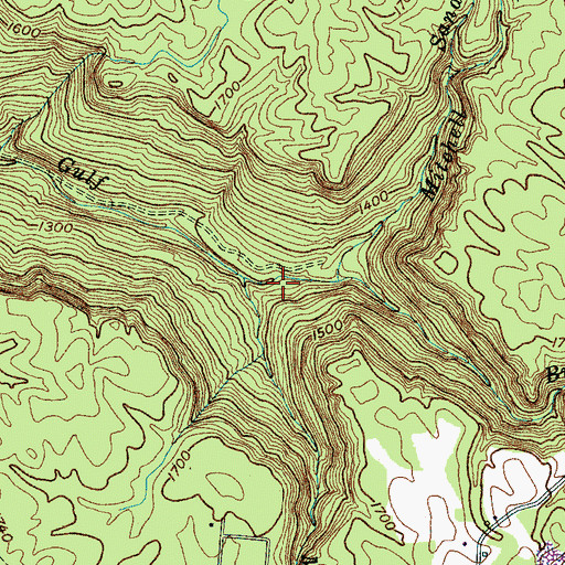 Topographic Map of Hemlock Falls, TN