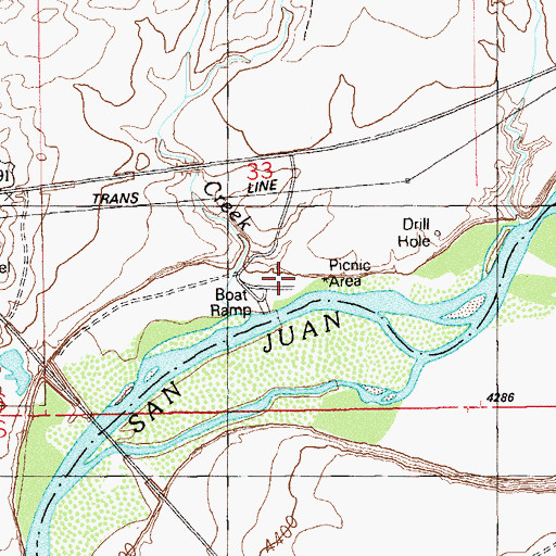 Topographic Map of Sand Island, UT