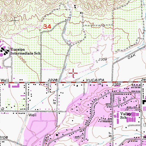 Topographic Map of Crafton Hills Airport (historical), CA