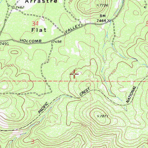 Topographic Map of Tanglewood Group Campground, CA