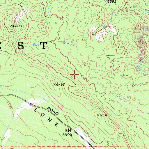Topographic Map of Joshua Trees, CA