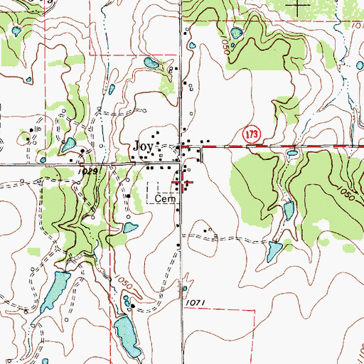 Topographic Map of Joy Baptist Church, TX