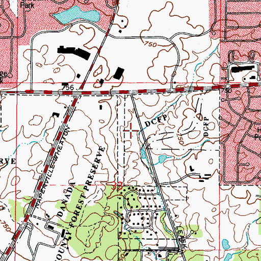 Topographic Map of Rice Lake, IL