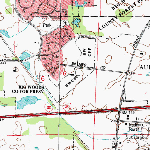 Topographic Map of Poss Lake, IL